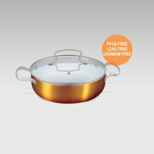 Ceramic Coating Copper Finish Casserole Short with Lid